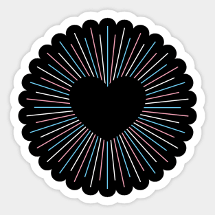 Trans Pride Radial Heart Sticker